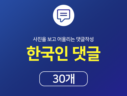 한국인 인스타 댓글 늘리기 - 30개